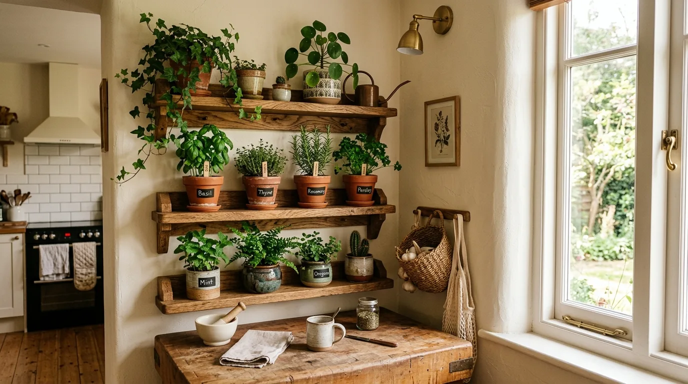 Multi-Level Shelf With Different Plant Heights